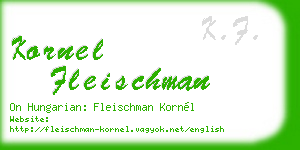 kornel fleischman business card